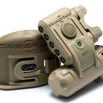 SureFire HL1-C Tactical Helmet Light with 3 x White, 2 x Red and 1 x Infrared IFF LEDs - 19.2 Lumens - Includes 1 x CR123A  - Desert Tan (HL1-C-TN)
