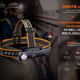 Fenix HM61R V2.0 Rechargeable LED Headlamp - Luminus SST70 - 1600 Lumens - Includes 1 x 18650