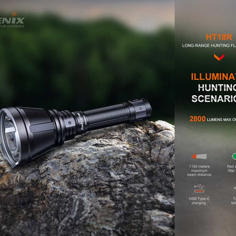 Fenix HT18R USB-C Rechargeable LED Hunting Flashlight - 2800 Lumens - Luminus SFT70 - Includes 1 x 21700
