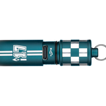 Olight I17 USB-C Rechargeable LED Keylight - 180 Lumens - Uses Built-in 130mAh Li-ion Battery Pack - Checkered Flag