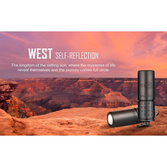 Olight I1R 2 Pro EOS Keychain Twist USB-C Rechargeable Flashlight - Cardinal Directions Edition - Chip Scale LED - 180 Lumens - Uses Built-In 130mAh Battery Pack - North, South, East, West and Center