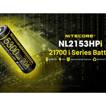 Nitecore NL2153HPi 21700 5300mAh 3.6V i Series Protected Lithium Ion (Li-ion) Button Top Battery