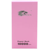 IMREN 10000mAh 5V Portable Power Bank Charger with Micro-USB Charging Cable - Black or Pink