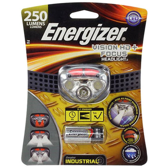 Energizer Vision HD+ Focus LED Headlamp - 400 Lumens (HDD32E), or 315 Lumens with Industrial Strap for Hardhats (HDDIN32E) - Includes 3 x AAAs