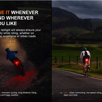 Fenix BC06R USB-C Rechargeable LED Bike Tail Light - 90 Lumens - Uses Built-in 560mAh Li-ion Battery Pack