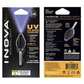 Inova Microlight UV Micro LED Flashlight with Gray and Black Body - Ultraviolet LED