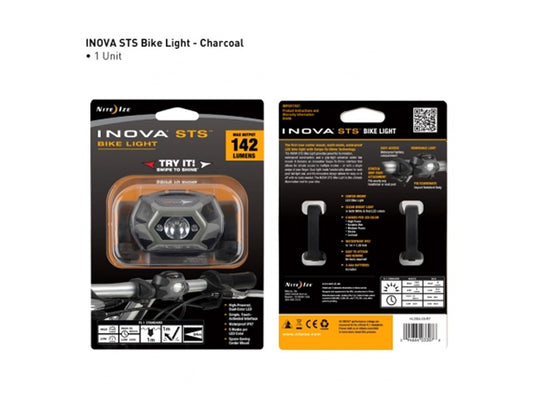 Inova STS Bike Light - With White & Red LED - 142 Lumens - Charcoal Body - Uses 3 x AAA Batteries  (HLSBA-09-R7)