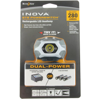 Inova STS PowerSwitch Rechargeable Headlamp - 280 Lumens - Includes Lithium Ion Battery Pack (HRSA-02-R7)