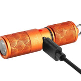 Olight iTHX Rechargeable LED Keychain Flashlight - 180 Lumens - Uses Built-in 130mAh Li-ion Battery Pack - Pumpkin Orange or Orange Feathers