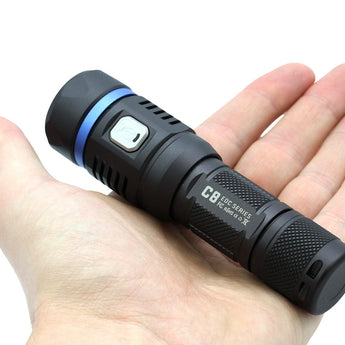 JETBeam C8 Pro Rechargeable Outdoor Flashlight - SST-40 N4 BC LED - 1200 Lumens - Includes 1 x 18650 or Uses 2 x CR123A