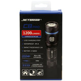JETBeam C8 Pro Rechargeable Outdoor Flashlight - SST-40 N4 BC LED - 1200 Lumens - Includes 1 x 18650 or Uses 2 x CR123A