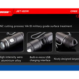JETBeam E01R USB Rechargeable Flashlight - CREE XP-G2 LED - 138 Lumens - Uses 1 x AAA