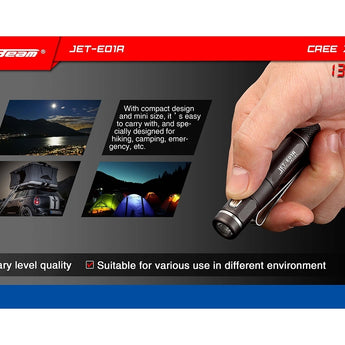 JETBeam E01R USB Rechargeable Flashlight - CREE XP-G2 LED - 138 Lumens - Uses 1 x AAA