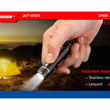 JETBeam E10R USB Rechargeable Flashlight - CREE XP-L HI LED - 650 Lumens - Uses 1 x AA or 1 x 14500