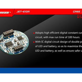 JETBeam E10R USB Rechargeable Flashlight - CREE XP-L HI LED - 650 Lumens - Uses 1 x AA or 1 x 14500