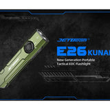JETBeam E26 UV Kunai USB-C Rechargeable LED Flashlight - 2000 Lumens - Luminus SST40 - Uses Built-in 1700mAh Li-Poly Battery Pack - Military Grey, Military Green, Orange
