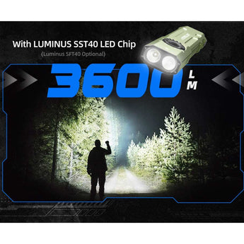 JETBeam E26 Kunai USB-C Rechargeable LED Flashlight - 3600 Lumens - Luminus SST40 - Uses Built-in 1700mAh Li-Poly Battery Pack - Military Grey, Military Green, or Orange