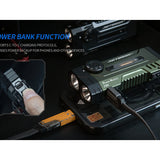 Jetbeam E28 USB-C Rechargeable LED Flashlight - 3300 Lumens - Spot, Flood, RGB Sidelight, UV, and Green Laser - Includes 2 x 3500mAh 18650 - Green or Gray