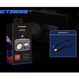 Jetbeam HP30 Rechargeable LED Headlamp - 200 Lumens - Uses Built-in Li-ion Battery Pack
