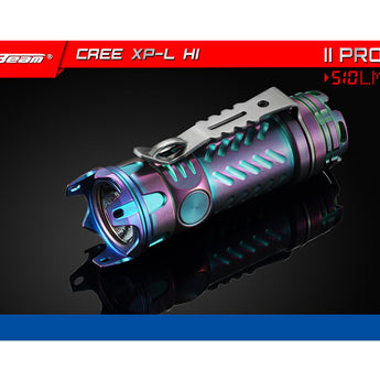 JETBeam JET-II PRO Ti Titanium Flashlight - CREE XP-L HI LED -  510 Lumens - Uses 1 x CR123A or 1 x 16340 - Purple Titanium