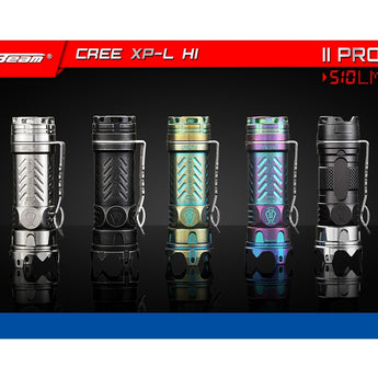 JETBeam JET-II PRO Ti Titanium Flashlight - CREE XP-L HI LED -  510 Lumens - Uses 1 x CR123A or 1 x 16340 - Purple Titanium