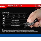 JETBeam JET-II PRO Ti Titanium Flashlight - CREE XP-L HI LED -  510 Lumens - Uses 1 x CR123A or 1 x 16340 - Purple Titanium