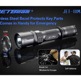 JETBeam IIIM Pro 2017 Version Tactical Flashlight - CREE XHP35 E2 LED - 1450 Lumens - Uses 1 x 18650 (Included) or 2 x CR123A