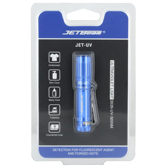 JETBeam JET-UV Ultraviolet Flashlight - 365nm - Uses 1 x AAA - Blue