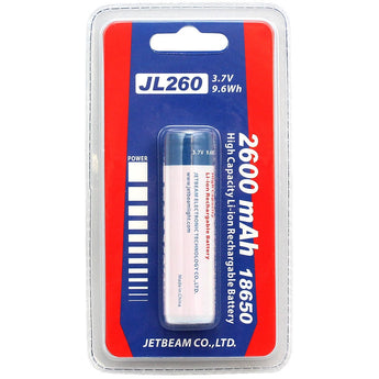 JETBeam JL260 18650 2600mAh 3.7V Protected Lithium Ion (Li-ion) Button Top Battery - Blister Pack