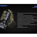 JETBeam M30 LED Flashlight - Luminus SST70 - 3000 Lumens - Includes 2 x USB-C Rechargeable 18350