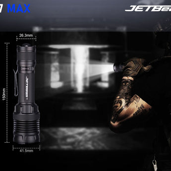 JETBeam M37 Max USB-C Rechargeable LED Flashlight - 5000 Lumens - CREE XHP70.3 HI - Includes 1 x 21700