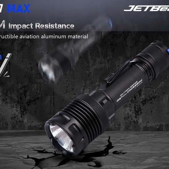 JETBeam M37 Max USB-C Rechargeable LED Flashlight - 5000 Lumens - CREE XHP70.3 HI - Includes 1 x 21700