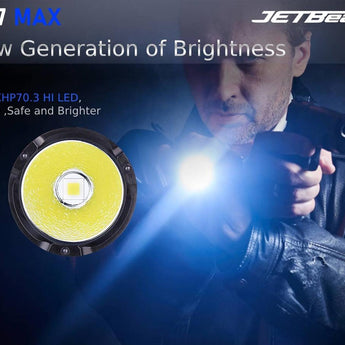 JETBeam M37 Max USB-C Rechargeable LED Flashlight - 5000 Lumens - CREE XHP70.3 HI - Includes 1 x 21700