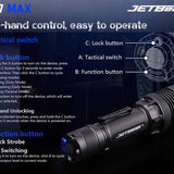 JETBeam M37 Max USB-C Rechargeable LED Flashlight - 5000 Lumens - CREE XHP70.3 HI - Includes 1 x 21700