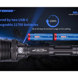 JetBeam M64 USB-C Rechargeable LED Search Light - Luminus SBT-90 - 6800 Lumens - Includes 2 x 21700
