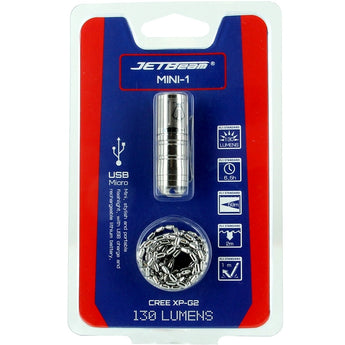 JETBeam Mini-1 Ti USB Rechargeable Titanium Keylight - CREE XP-G2 LED - 130 Lumens - Includes 1 x 10180