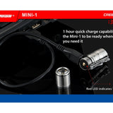 JETBeam Mini-1 Ti USB Rechargeable Titanium Keylight - CREE XP-G2 LED - 130 Lumens - Includes 1 x 10180
