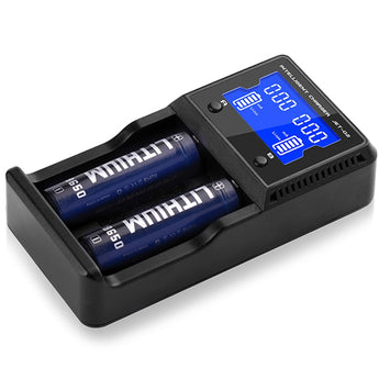 Jetbeam Q2 2-Channel Smart Charger for Li-ion, Ni-Cd, & NiMH Batteries
