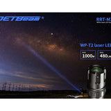 Jetbeam RRT-M2S White Laser Tactical Flashlight - 480 Lumens - Includes 1 x 5100mAh 21700