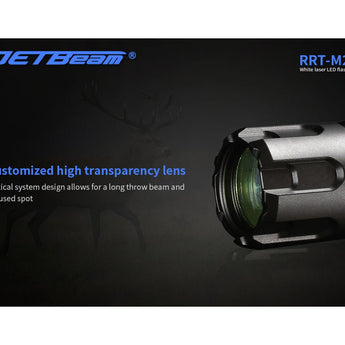 Jetbeam RRT-M2S White Laser Tactical Flashlight - 480 Lumens - Includes 1 x 5100mAh 21700