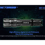 Jetbeam RRT-M2S White Laser Tactical Flashlight - 480 Lumens - Includes 1 x 5100mAh 21700