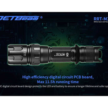 Jetbeam RRT-M2S White Laser Tactical Flashlight - 480 Lumens - Includes 1 x 5100mAh 21700