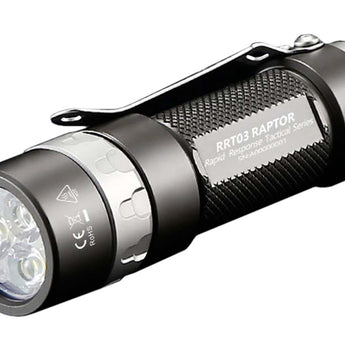 JETBeam RRT03 Tactical LED Flashlight - 3 x CREE XP-G3 or Nichia 219C - 1400 Lumens - Includes 1 x 18350 - Optional Extender Kit