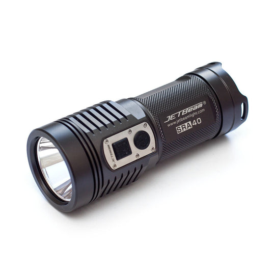 JETBeam SRA40 Outdoor Self Defense Rechargeable Flashlight - CREE XM-L2 U2 LED - 960 Lumens - Uses 4x AA NiMh Batteries