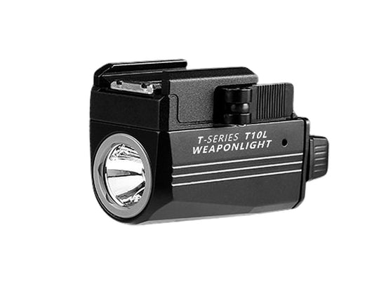 JETBeam T10L USB-C Rechargeable LED Weapon Light with Red or Green Laser - CREE XP-L HI - 680 Lumens - 655nm - Uses Built-in 400mAh Li-Poly Battery Pack