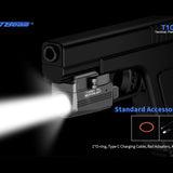 JETBeam T10L USB-C Rechargeable LED Weapon Light with Red or Green Laser - CREE XP-L HI - 680 Lumens - 655nm - Uses Built-in 400mAh Li-Poly Battery Pack