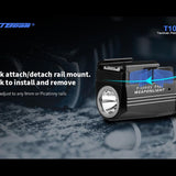 JETBeam T10L USB-C Rechargeable LED Weapon Light with Red or Green Laser - CREE XP-L HI - 680 Lumens - 655nm - Uses Built-in 400mAh Li-Poly Battery Pack