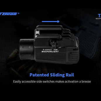 JETBeam T20 Rechargeable LED Weapon Light - CREE XP-L HI - 520 Lumens - Includes 1 x 16340