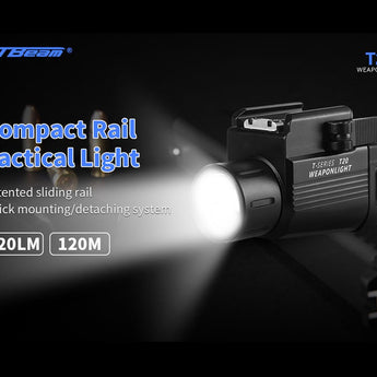 JETBeam T20 Rechargeable LED Weapon Light - CREE XP-L HI - 520 Lumens - Includes 1 x 16340