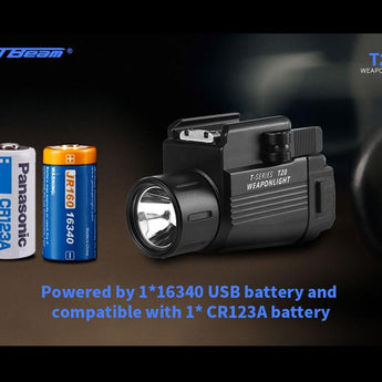JETBeam T20 Rechargeable LED Weapon Light - CREE XP-L HI - 520 Lumens - Includes 1 x 16340